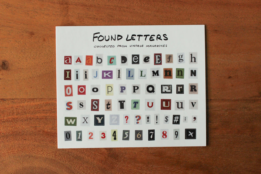 Collaged Alphabet Sticker Sheet ~ Vintage Cut-Out Letters