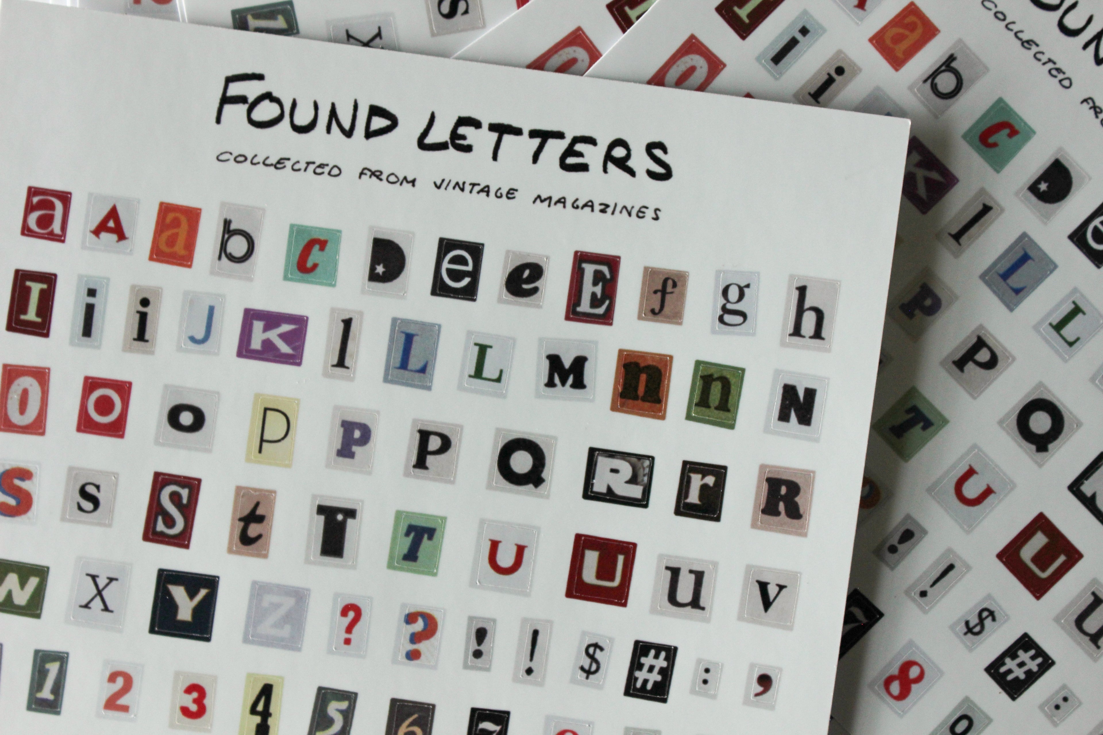 Collaged Alphabet Sticker Sheet ~ Vintage Cut-Out Letters