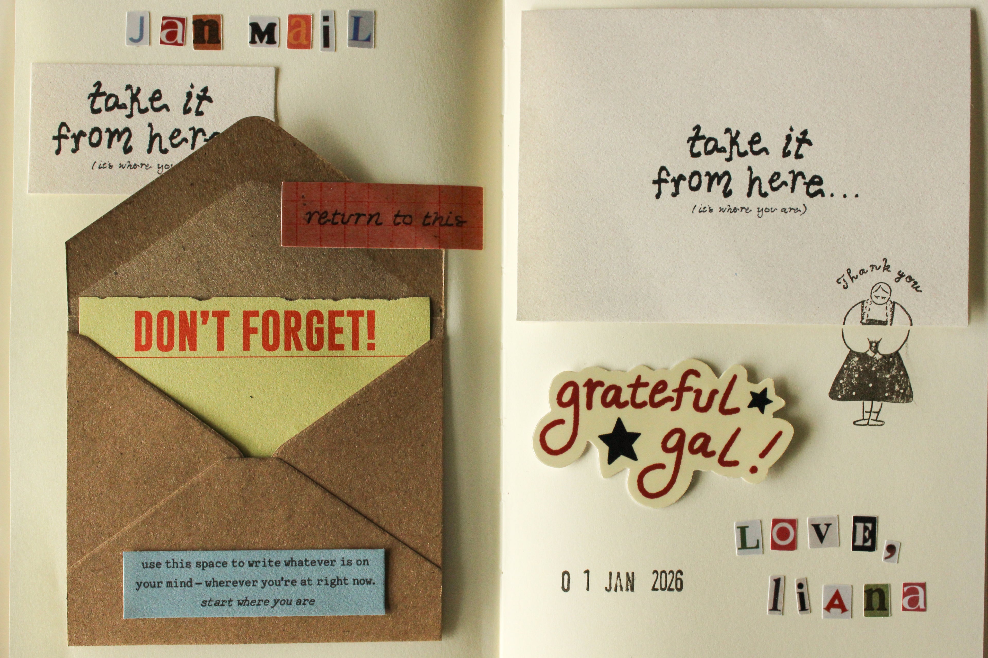 Collaged Alphabet Sticker Sheet ~ Vintage Cut-Out Letters